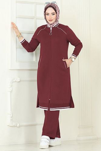 moda selvim Combined 9161PLK541 Burgundy - Thumbnail