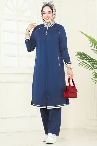 moda selvim طقم ازرق 9161PLK541 - Thumbnail