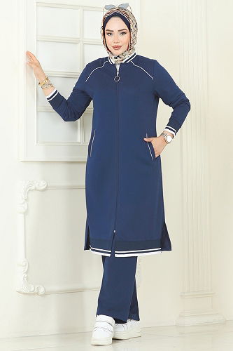 moda selvim طقم ازرق 9161PLK541 - Thumbnail