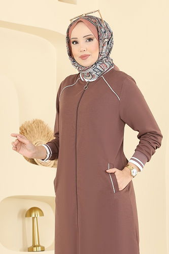 moda selvim طقم بيج وردي 9161PLK541 - Thumbnail