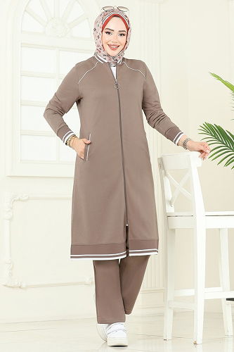 moda selvim طقم بيج 9161PLK541 - Thumbnail