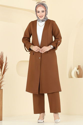 moda selvim طقم عسلي 9163PLK541 - Thumbnail