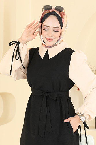 moda selvim طقم أسود 9237PLK541 - Thumbnail
