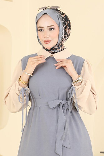 moda selvim طقم رمادي 9237PLK541 - Thumbnail