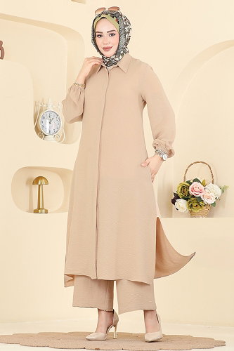 moda selvim طقم بيج 9240PLK541 - Thumbnail