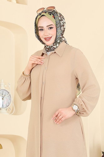 moda selvim طقم بيج 9240PLK541 - Thumbnail
