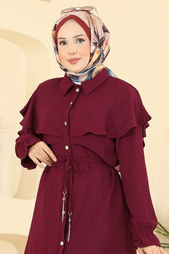 moda selvim Combined 9244PLK541 Burgundy - Thumbnail