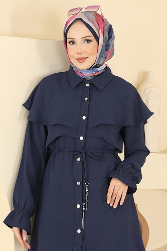 moda selvim طقم كحلي غامق 9244PLK541 - Thumbnail