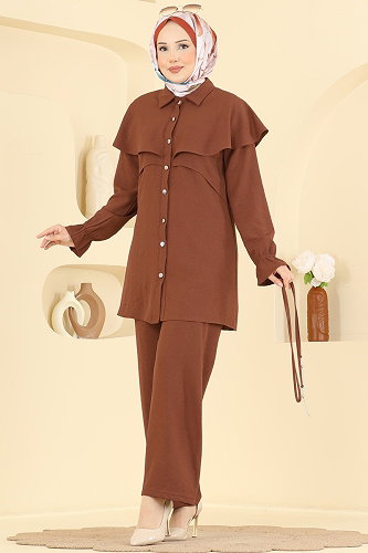 moda selvim طقم عسلي 9244PLK541 - Thumbnail
