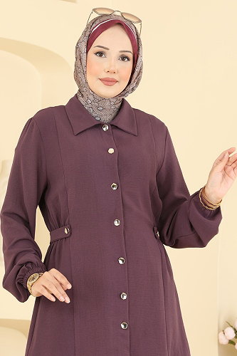 moda selvim طقم ليلكي غامق 9245PLK541 - Thumbnail