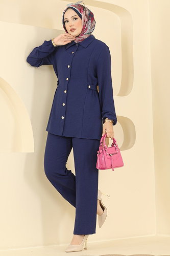 moda selvim طقم كحلي 9245PLK541 - Thumbnail