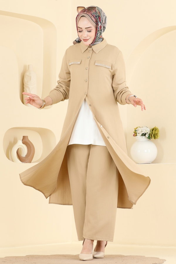 Modaselvim الاطقم طقم بيج 9251PLK541