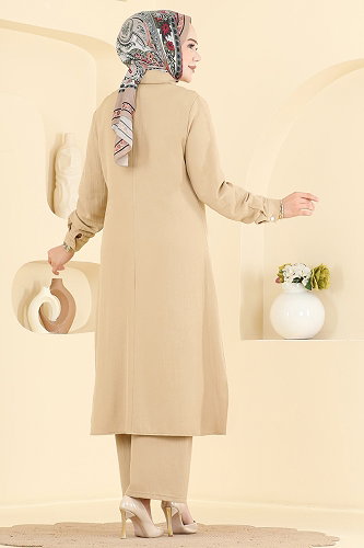 moda selvim طقم بيج 9251PLK541 - Thumbnail