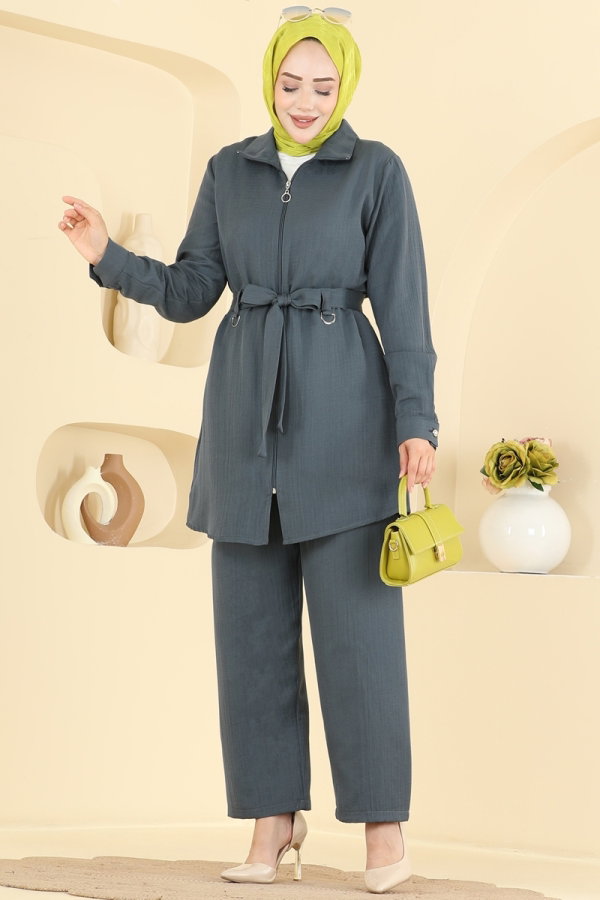 Modaselvim Hijab Combinations Combined 9252PLK541 Anthracite