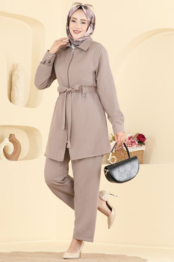 Modaselvim Hijab Combinations Combined 9252PLK541 Powder Vision