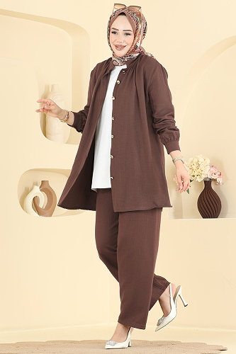 moda selvim Combined 9253PLK541 Brown - Thumbnail