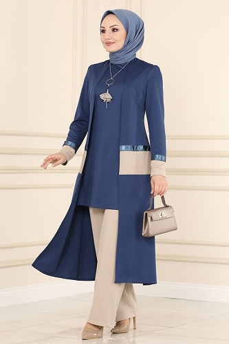 moda selvim طقم ازرق ASM2325-M - Thumbnail