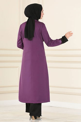 moda selvim طقم ليلكي ASM2325-M - Thumbnail