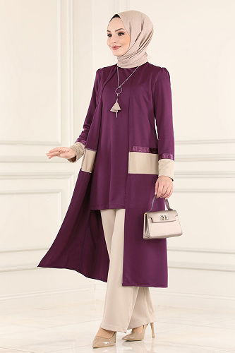 moda selvim Combined ASM2325-M Purple - Thumbnail