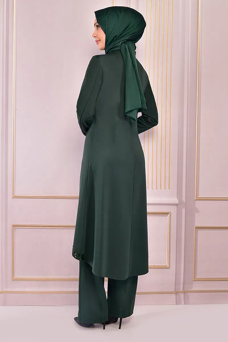 moda selvim طقم زيتي ASM2559-M - Thumbnail