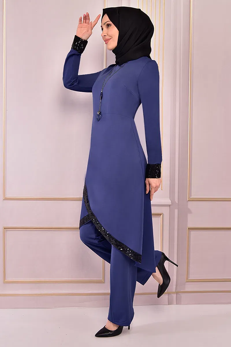 moda selvim طقم ازرق ASM2559-M - Thumbnail