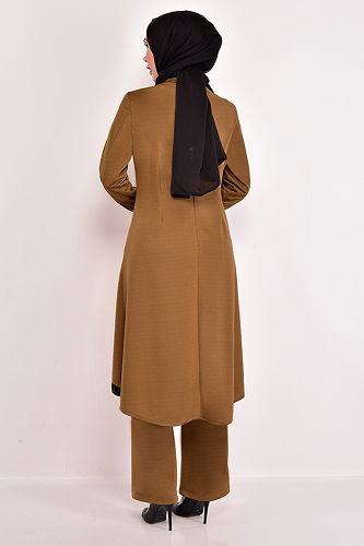 moda selvim طقم عسلي فاتح ASM2559-M - Thumbnail