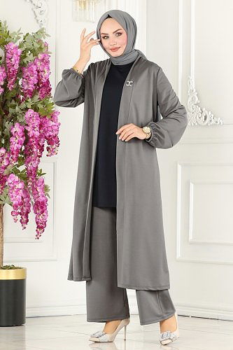 moda selvim Combined ASM2649 Gray&Navy Blue - Thumbnail