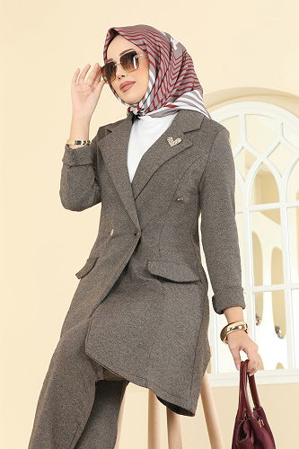 moda selvim طقم بيج ASM2657 - Thumbnail