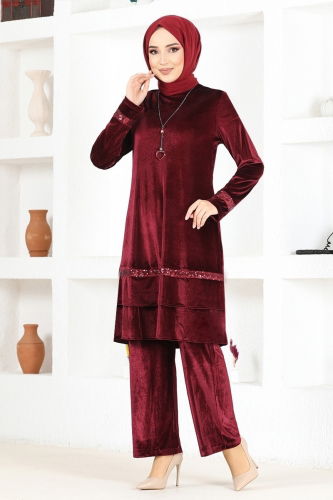 moda selvim Combined ASM2660-1 Burgundy - Thumbnail