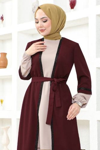 moda selvim Combined ASM2670-1 Burgundy - Thumbnail