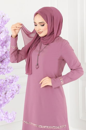 moda selvim طقم وردي ASM2680 - Thumbnail