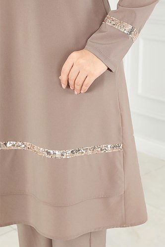 moda selvim طقم بيج ASM2680 - Thumbnail