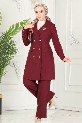 moda selvim COMBINED ASM2686 Burgundy - Thumbnail