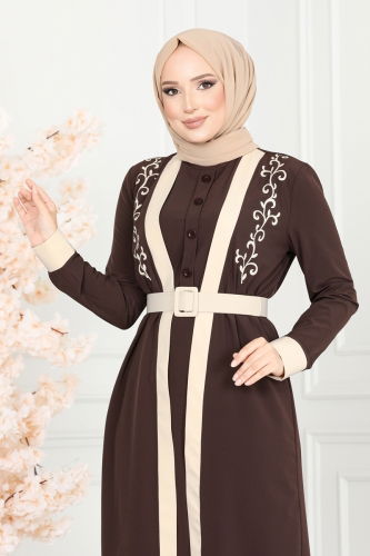 moda selvim طقم بني ASM2694 - Thumbnail