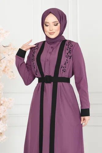 moda selvim طقم ليلكي ASM2694 - Thumbnail