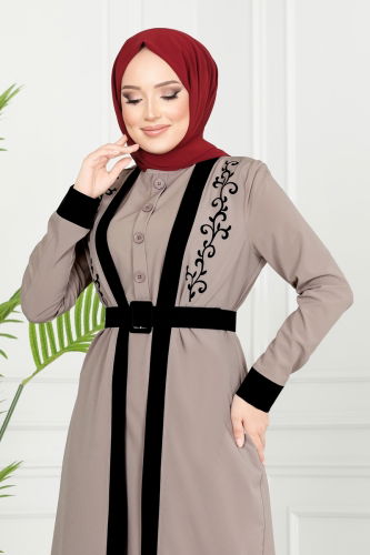 moda selvim طقم بيج ASM2694 - Thumbnail