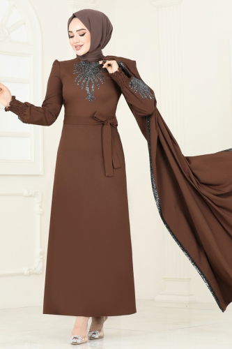 moda selvim طقم بني ASM2758 - Thumbnail