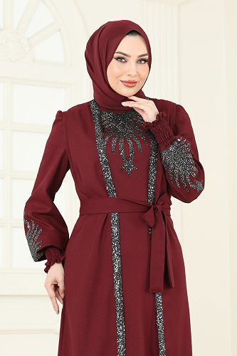 moda selvim Combined ASM2758 Burgundy - Thumbnail