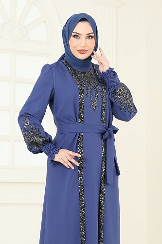 moda selvim طقم ازرق ASM2758 - Thumbnail