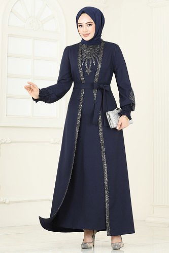 moda selvim طقم كحلي ASM2758 - Thumbnail