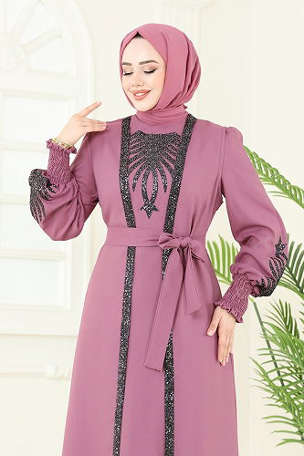 moda selvim طقم وردي ASM2758 - Thumbnail