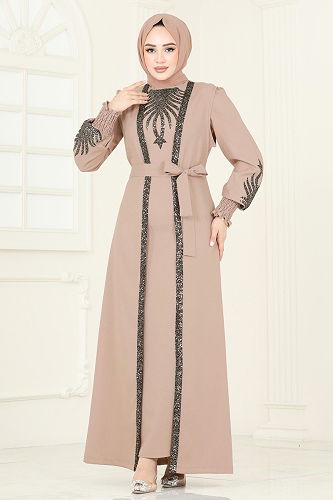 moda selvim طقم بيج ASM2758 - Thumbnail