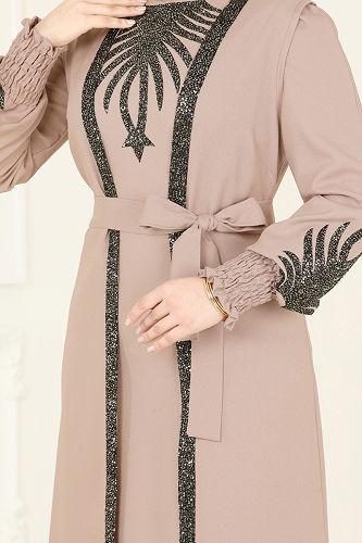 moda selvim طقم بيج ASM2758 - Thumbnail