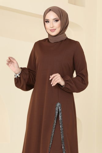 moda selvim طقم بني ASM2760 - Thumbnail