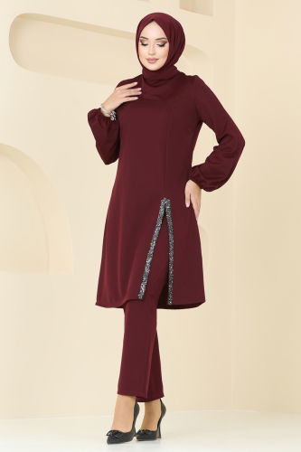 moda selvim Combined ASM2760 Burgundy - Thumbnail