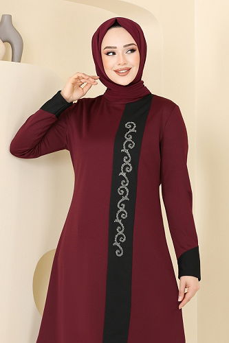 moda selvim Combined ASM2802 Burgundy - Thumbnail