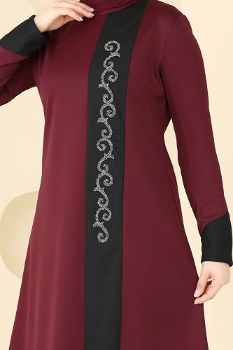 moda selvim طقم خمري ASM2802 - Thumbnail