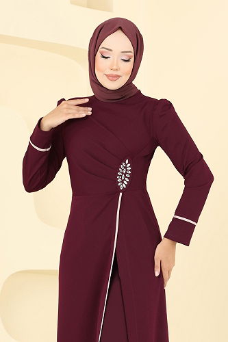 moda selvim Combined ASM2816 Burgundy - Thumbnail