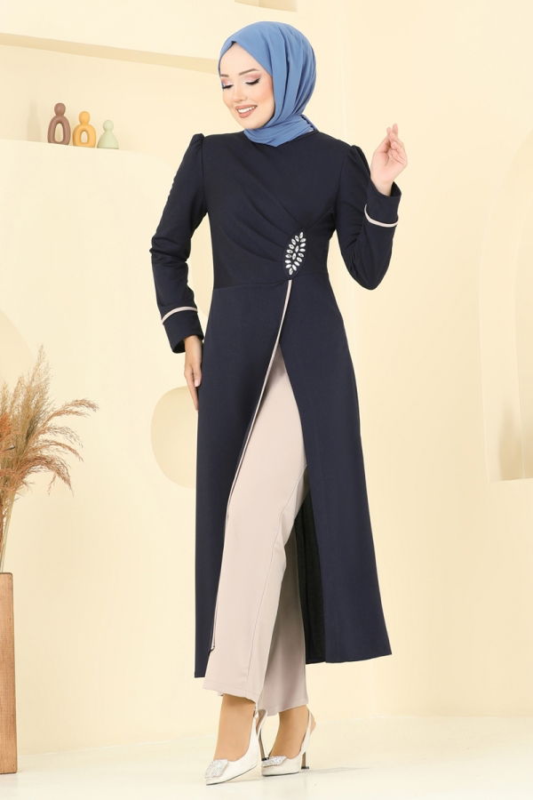 Modaselvim خصم صافٍ20%+20% في سلة التسوق طقم كحلي وبيج ASM2816