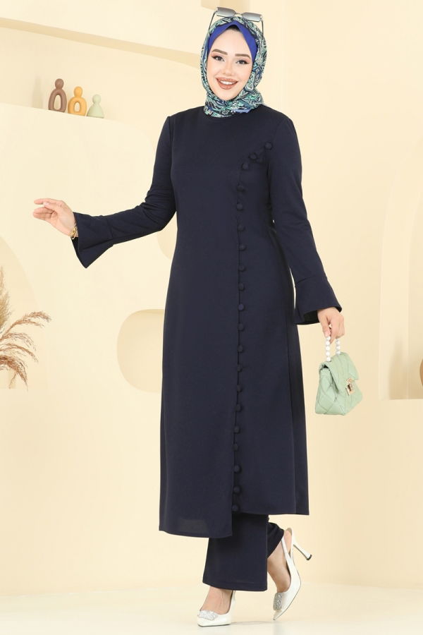 Modaselvim Hijab Combinations Combined ASM2817 Dark Navy Blue